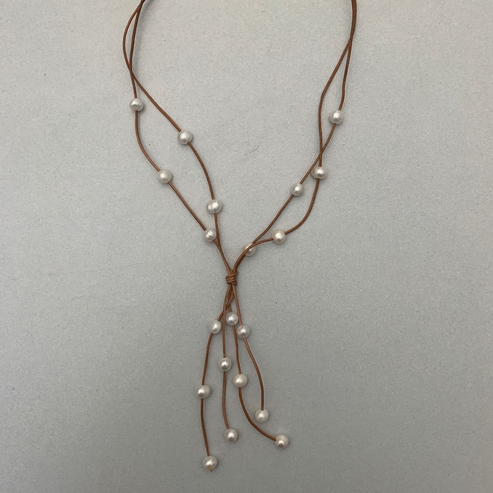 Freshwater pearl lariat necklace